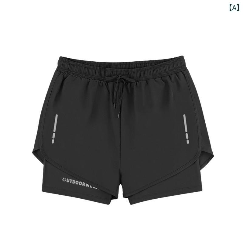 水着 メンズ 男性用 速乾 ショートパンツ 練習用 ビーチ サーフパンツ 膝上 スイムウェア ポリエステル 無地 黒 灰色 競泳 海水浴 プール 付属品セット 2