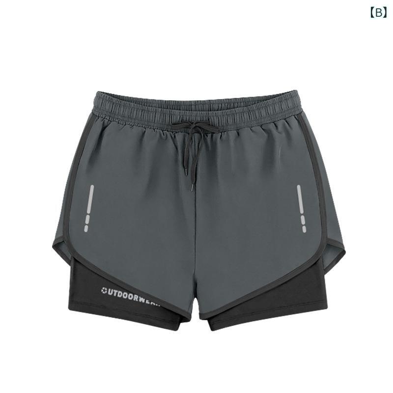 水着 メンズ 男性用 速乾 ショートパンツ 練習用 ビーチ サーフパンツ 膝上 スイムウェア ポリエステル 無地 黒 灰色 競泳 海水浴 プール 付属品セット 3