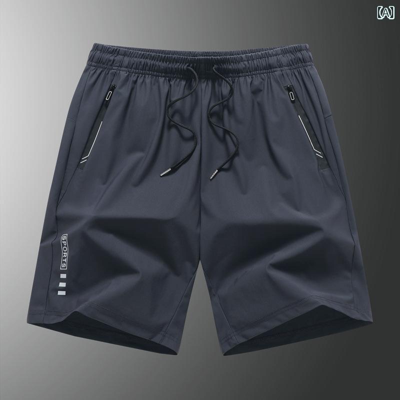 LINEAR shopのハーフパンツ 男性用 薄手 ストレッチ スポーツ ルームウェア 接触冷感 吸湿速乾 伸縮性 ブラック ブルーグレー グレー L XL 2XL 3XL 4XL 5XL 6XL｜アングル2