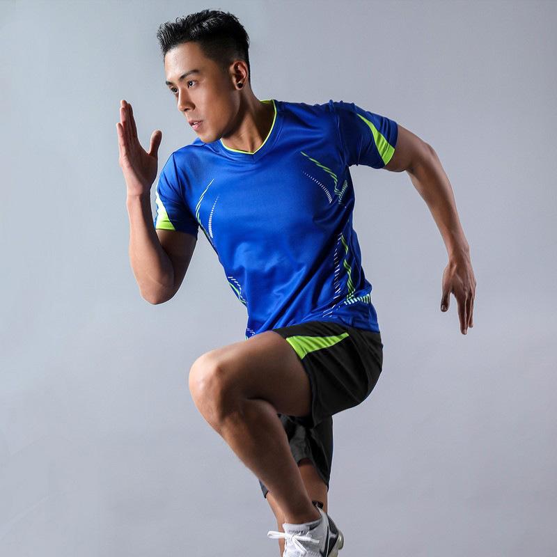 スポーツウェア メンズ 上下セット 男性用 半袖 Tシャツ ハーフパンツ 大きいサイズ 吸湿速乾 接触冷感 トレーニング ランニング ジョギング ウェア ルームウェア 部屋着 春夏 赤 青 黒 白 蛍光緑 ポリエステル