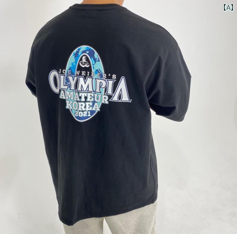 Tシャツ 男性用 コットン 7分袖 スポーツウェア トレーニング ランニング ウェア ...
