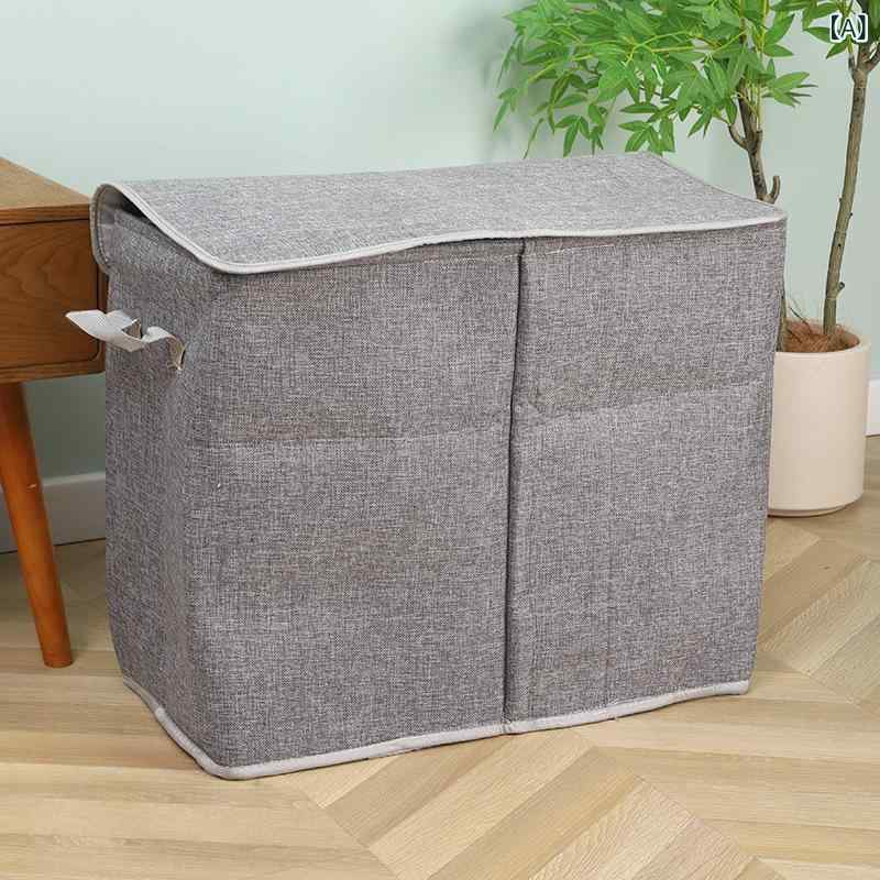 ランドリーバスケット 布製 ふた付き 取り外し可能 洗濯かご 2分別 オックスフォード生地 折りたたみ 60cm×35cm×50cm 灰色 ブラック 洗濯物入れ 収納 [2]