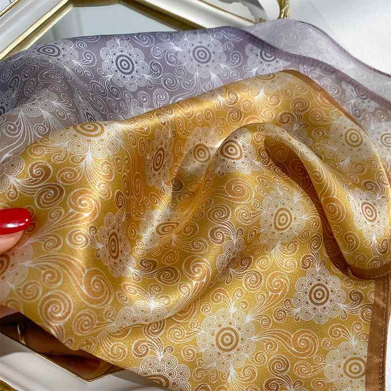 スカーフ レディース 春秋 真珠 シルク 小判 正方形 絹 シルクスカーフ ビジネス 通勤 百搭 上品 きれいめ エレガント フォーマル