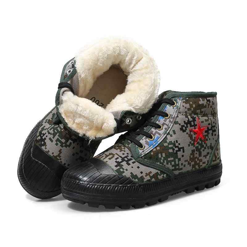 長靴 防水防滑ワークブーツ 厚底 暖かい 裏起毛 安全靴 冬用1