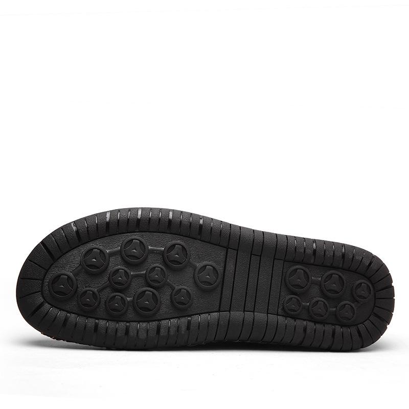 革靴 男性用 レザーシューズ スリッポン ローファー 紳士靴 ビジネスシューズ カジュアル 外 व्यापार 軽量 通気性 防滑 耐摩耗 ブラッ..