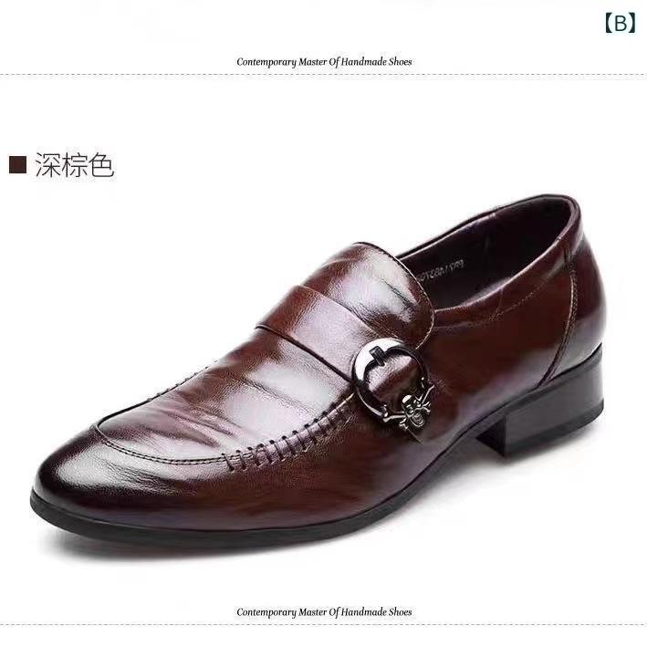 LINEAR shopの革靴 メンズ 男性用 ビジネスシューズ カジュアルシューズ スリッポン 紳士靴 ローファー 尖頭 プレーントゥ 通気性 防滑 耐摩耗 衝撃吸収 黒 茶色｜アングル3