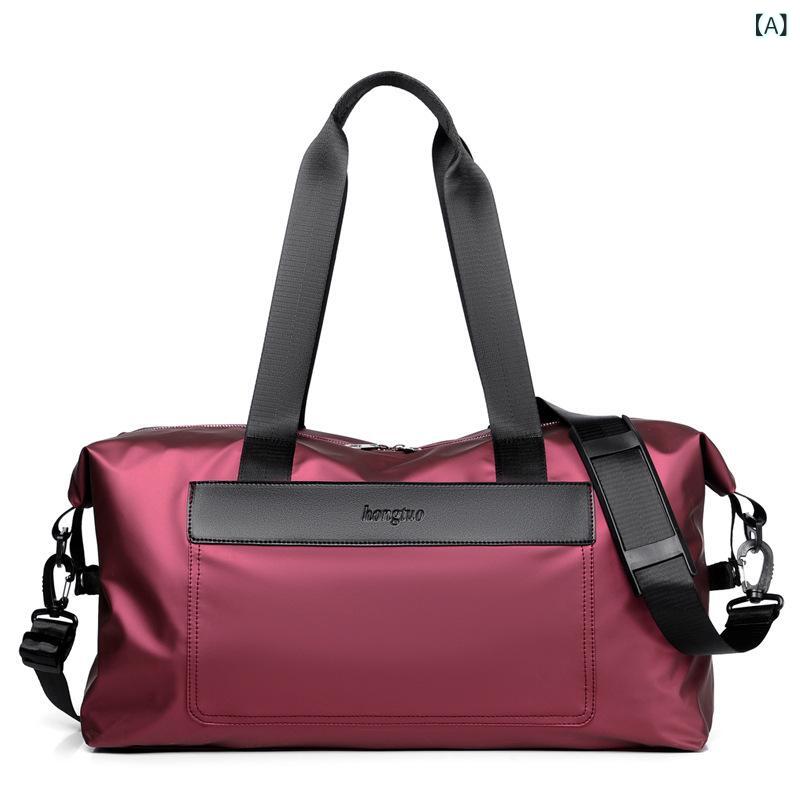 Carry Cases - トラベルバッグ 男性用 女性用 ボストンバッグ 大容量 防水 2WAY 旅行 出張 スポーツジム シューズ収納 鞄 カバン 赤 緑 青 黒 グレー