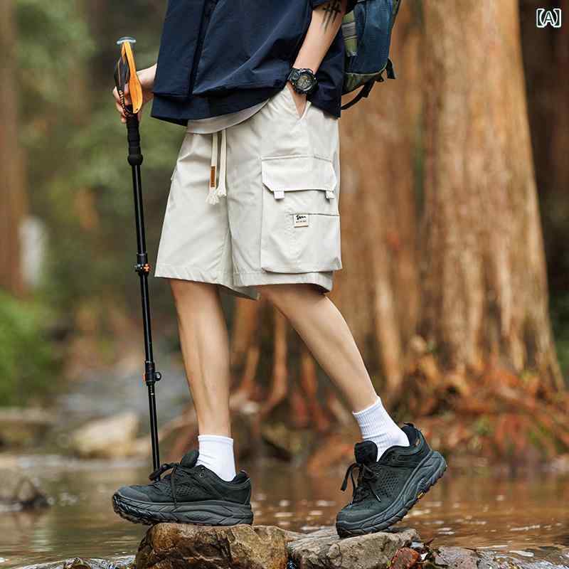 ハーフパンツ 男性用 アウトドア ワークパンツ 速乾 通気 耐摩耗 登山 ランニング スポーツ ミリタリー カーゴパンツ ショーツ