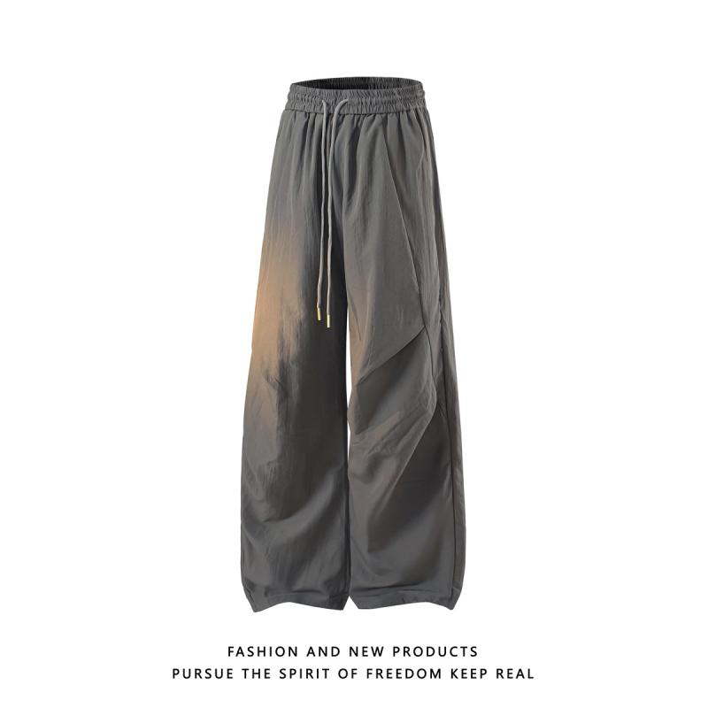 Pants - パンツ 男性用 薄手 接触冷感 速乾 ワークパンツ アウトドア 登山 無地 ポリエステル 春夏 ライトグレー ダークグレー ブラック S M L XL 2XL 3XL 4XL 5XL1