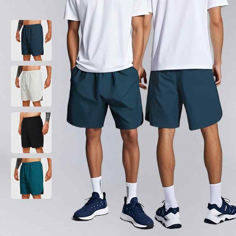Pants - メンズ ハーフパンツ 男性用 速乾性 スポーツウェア 通気性 ランニングパンツ フィットネス トレーニング バスケットボール ポリエステル カーキ色 青色 ブラック 孔雀ブルー 伸縮性