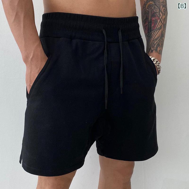 ハーフパンツ 男性用 トレーニングパンツ 薄手 吸湿速乾 スポーツパンツ グレー ブラック レッド 短パン