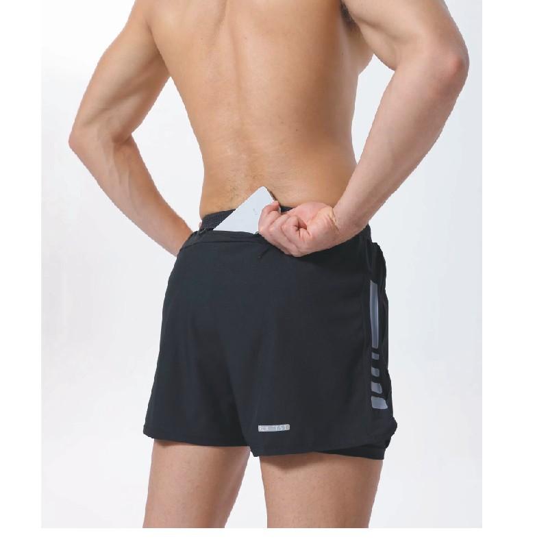 ショートパンツ 男性用 トレーニングパンツ スポーツパンツ ランニングパンツ 伸縮性 竹繊維 ポリエステル ファスナーポケット付き1