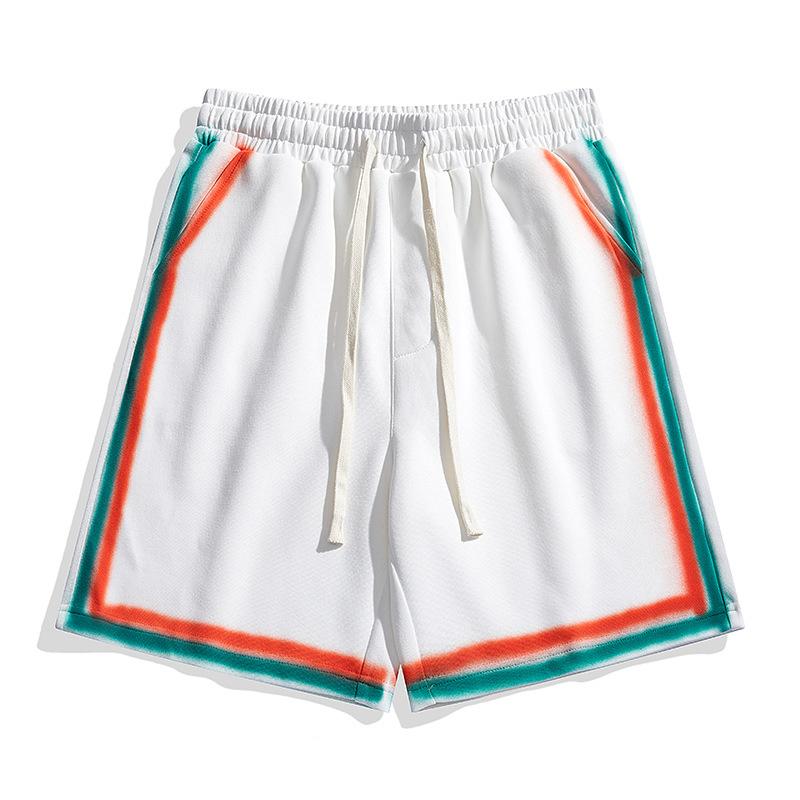 Pants - ハーフパンツ メンズ 男性用 5分丈パンツ 綿 スポーツ バスケットボール ランニング ビーチパンツ リラックス 直筒 伸縮性 ブラック ホワイト