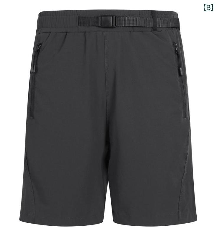 LINEAR shopのパンツ メンズ 男性用 速乾 ハーフパンツ アウトドア スポーツ ウェア 5分丈 トレーニング ランニング サイクル 運動着 ジム フィットネス 通気性 ストレッチ 伸縮性 春夏 秋 黒 ブラック グレー カーキ｜アングル3