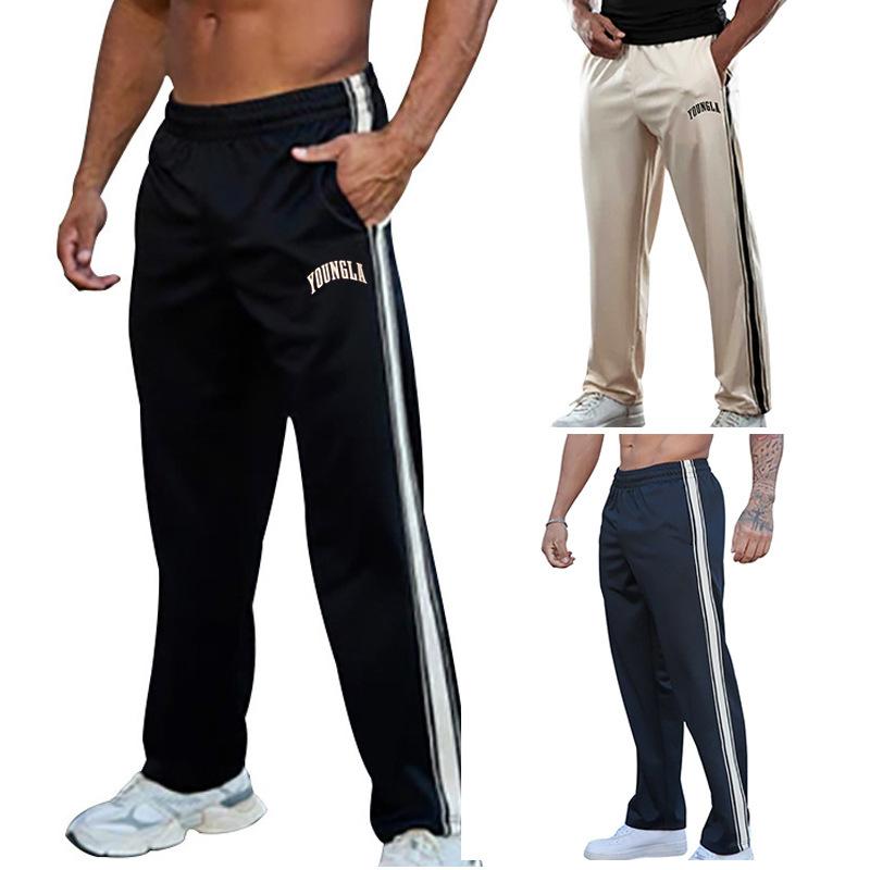 パンツ メンズ スポーツパンツ ストレートパンツ テーパードパンツ ルーズ 運動着 普段使い ポリエステル 伸縮性 通気性 ブラック ネイビー グリーン ベージュ ワインレッド