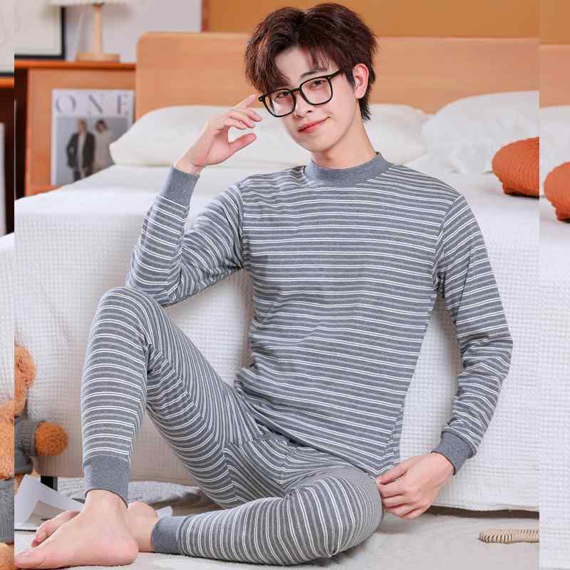 インナーウェア セットアップ メンズ 男の子 中学生 高校生 コットン100% 綿 あったか 保温 長袖 Tシャ..