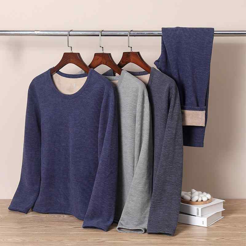 インナー レディース メンズ 男性用 裏起毛 厚手 あったかインナー 上下セット ポリエステル 肌着 長袖シャツ 長ズボン 静電気防止 部屋着 ルームウェア 防寒 秋冬 深グレー 紺 灰色 ピンク 紫1