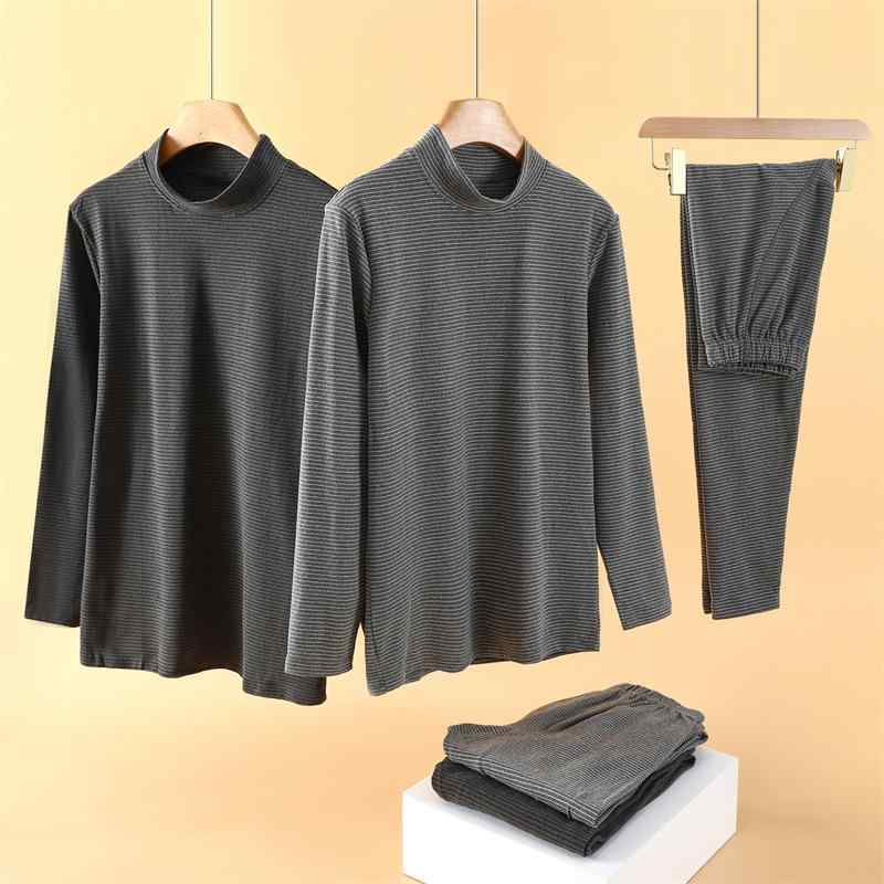 メンズ インナー 上下セット あったかインナー 男性用 防寒 肌着 長袖 丸首 厚手 裏起毛 ストレッチ 部屋着 パジャマ 秋冬1