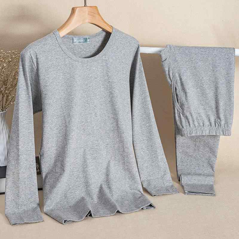 メンズ 保温インナー 上下セット M L XL XXLサイズ モダール 長袖 Tシャツ ロングパンツ 薄手 無地 あったか 肌着 パジャマ 部屋着 ルームウェア 男性用 紳士用 大きいサイズ 深藍色 黒色 浅灰色 酒红色