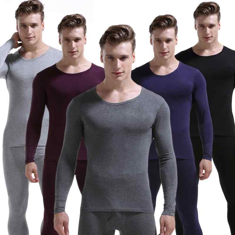 インナー メンズ 男性用 上下セット モダール 肌着 長袖 長ズボン 無地 薄手 伸縮性 吸湿性 普段使い 部屋着 ブラック グレー ネイビー ワインレッド1
