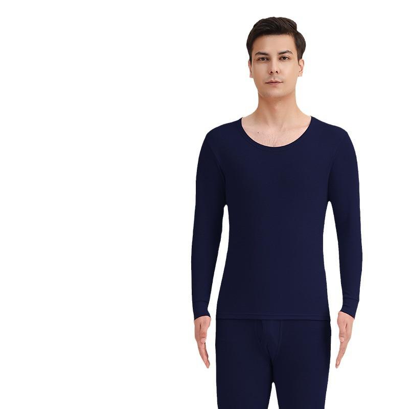メンズ 保温 インナー 上下セット 綿100% コットン 肌着 長袖Tシャツ 長ズボン 薄手 抗菌 防臭 ダークグレー ライトグレー ネイビー ブラック M L LL XL