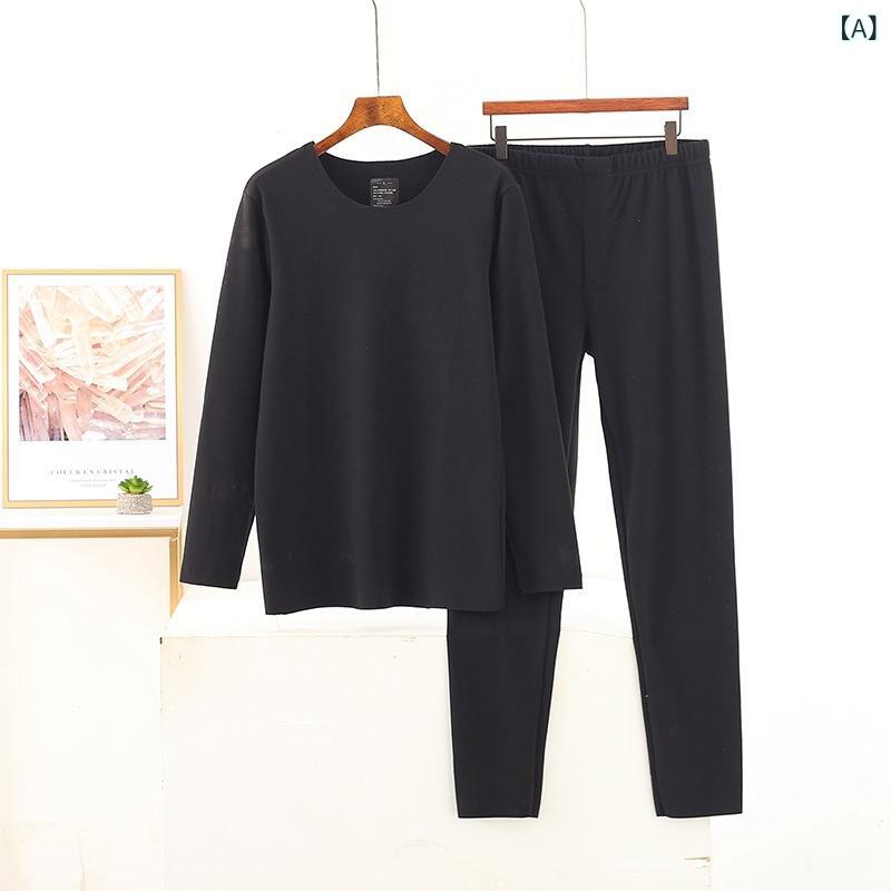 肌着 メンズ 男性用 厚手 裏起毛 保温 あったか インナー 上下セット 部屋着 秋冬 黒 グレー コーヒー 紺 ワインレッド1