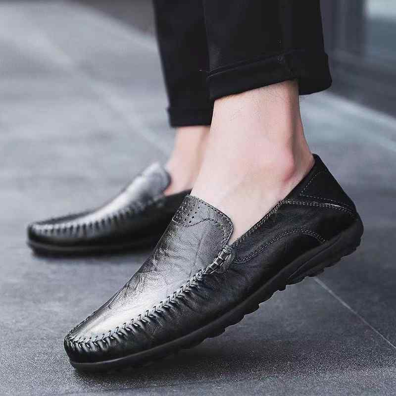 Slip-Ons - メンズ ドライビングシューズ 男性用 スリッポン ローファー 革靴 ビジネス カジュアル 紳士靴 軽量 運転 普段使い ブラック ブラウン