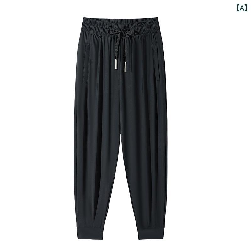 LINEAR shopのパンツ 男女兼用 アウトドア 接触冷感 速乾 スポーツパンツ 運動着 ズボン ジョギング ランニング 部屋着 ルームウェア 春夏 黒 ブラック グレー カーキ グリーン ブルー パープル M L XL XXL XXXL 4XL 5XL1｜アングル2
