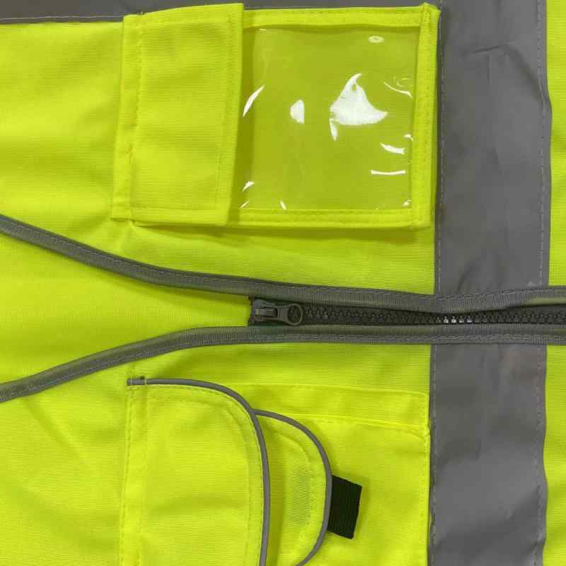 ベスト 男性用 高視認性服 道路工事 警備員 交通整理 夜間作業 高輝度反射ストリップ 通気性 蛍光イエロー1