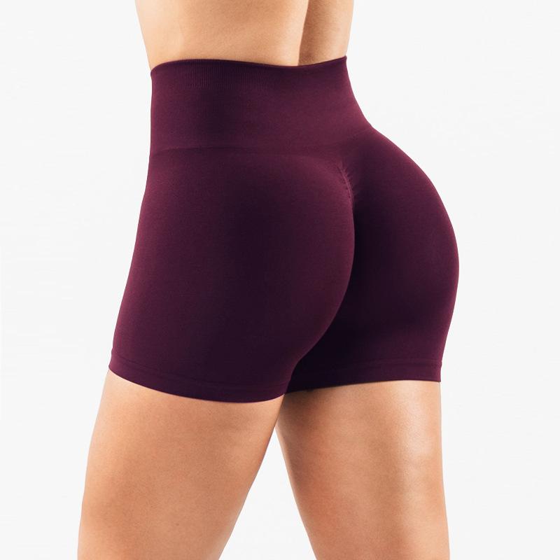 ヨガパンツ レディース スポーツショートパンツ ハイウエスト タイト 美尻 吸湿速乾 伸縮性 黒 ブラック グレー ブラウン レッド パープル ブルー