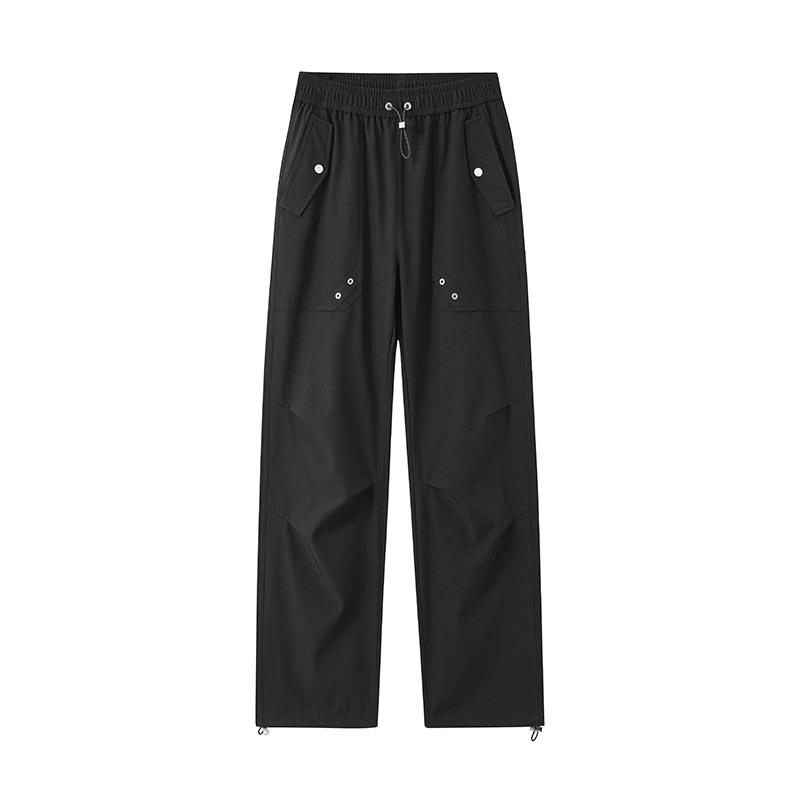 パンツ メンズ 男性用 カーゴパンツ アウトドア スポーツ 大容量ポケット ゆったり ストレート ポリエステル 無地 春夏1