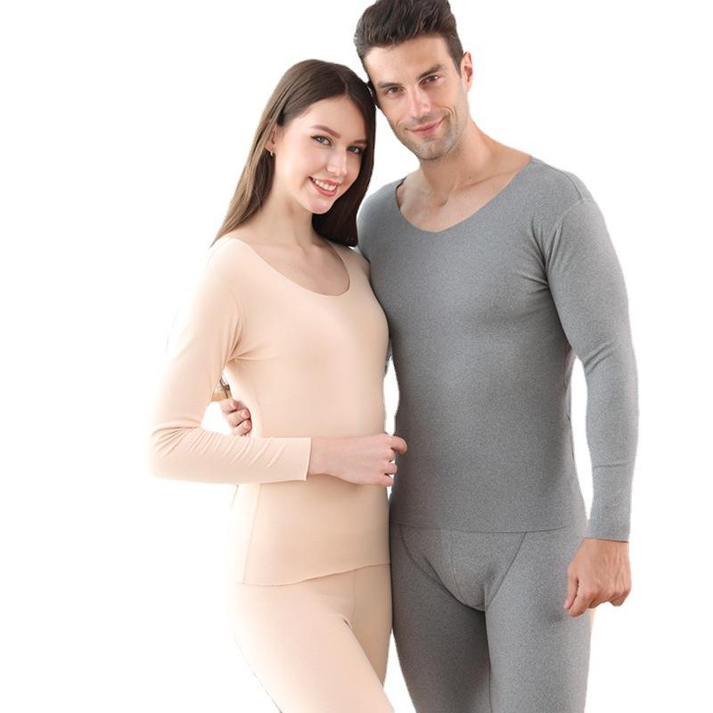 インナー レディース Vネック 長袖 Tシャツ あったか インナー 男性用 無地 防寒 肌着 上下 セットアッ..