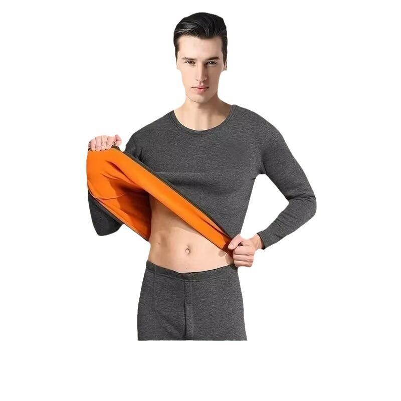 メンズ 防寒インナー 上下セット 裏起毛 あったかインナー 長袖Tシャツ 長ズボン 肌着 ポリエステル 部..