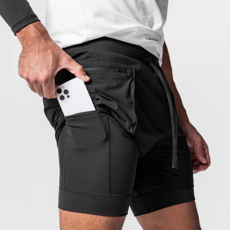 パンツ メンズ 男性用 ランニングパンツ スポーツ 短パン ハーフパンツ ダブルレイヤー 2層 カーゴパンツ ワークパンツ アウトドア レジャー 吸湿速乾1