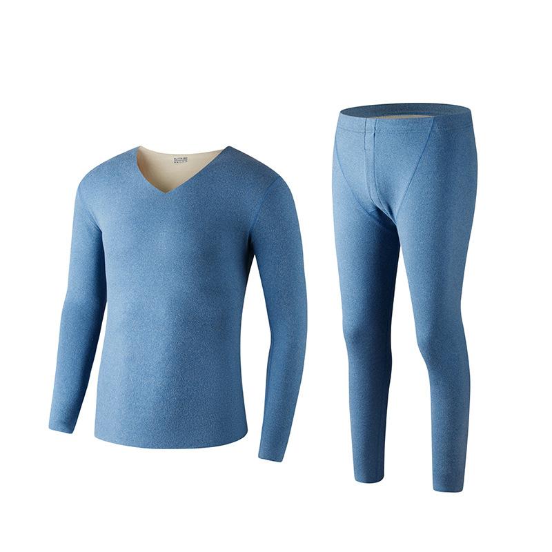 メンズ インナー 上下セット 男性用 暖かい 防寒 肌着 Vネック 厚手 伸縮性 吸湿