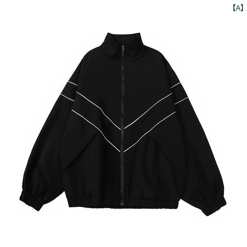 LINEAR shopのジャケット 男女兼用 防風 アウター ブルゾン ジャンパー 春秋 普段使い 部屋着 アウトドア ブラック ブルー｜アングル2