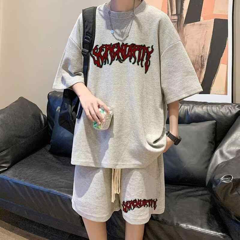 セットアップ メンズ 部屋着 半袖Tシャツ ハーフパンツ スポーツウェア カジュアルウェア 綿混紡 吸湿速乾 耐摩耗性 春夏 灰色 白 黒 青