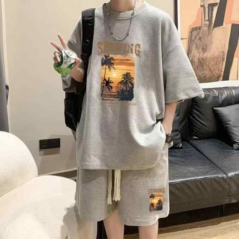 セットアップ メンズ 半袖Tシャツ ハーフパンツ スポーティ カジュアル 接触冷感 吸湿速乾 ブラック ホワイト グレー ブルー