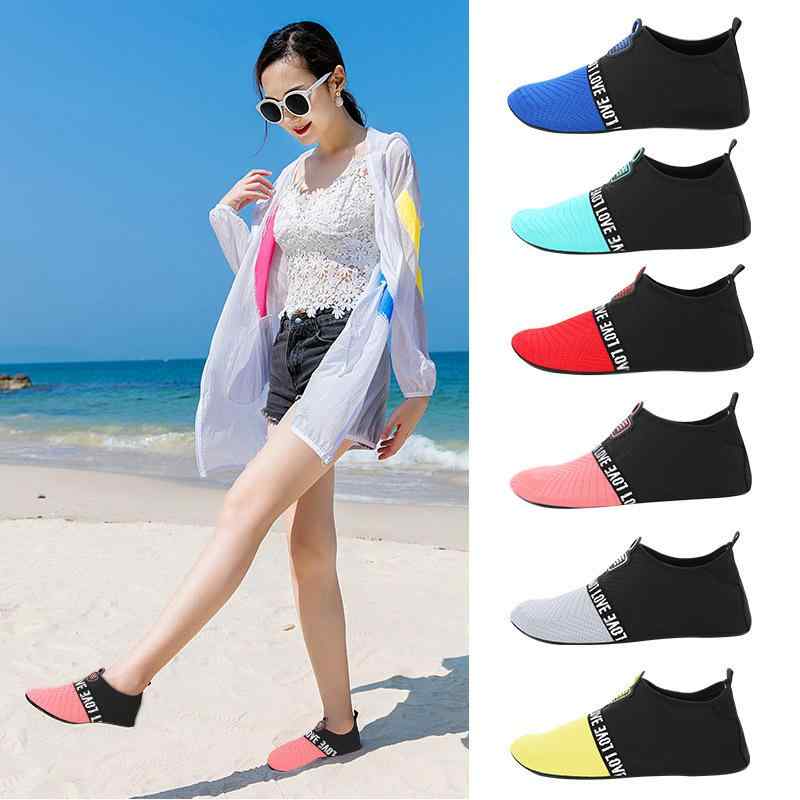 ビーチサンダル 男女兼用 成人 子供 滑り止め 柔らかいソール 浮き輪 海水浴 速乾性 潜水 渓流 春夏 秋 LOVE柄 ブルー グレー1