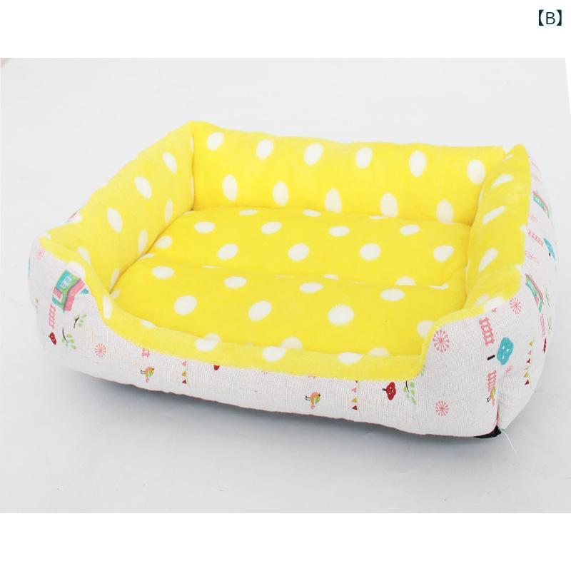 犬 ベッド クッション ペット用品 超柔 帆布 犬小屋 冬 暖かい テディ ふわふわ 小型犬 中型犬 大型犬 イングリッシュ柄 アニマル柄 ストライプ柄 ドット柄 雪の結晶 バナナ柄1 - Image 3