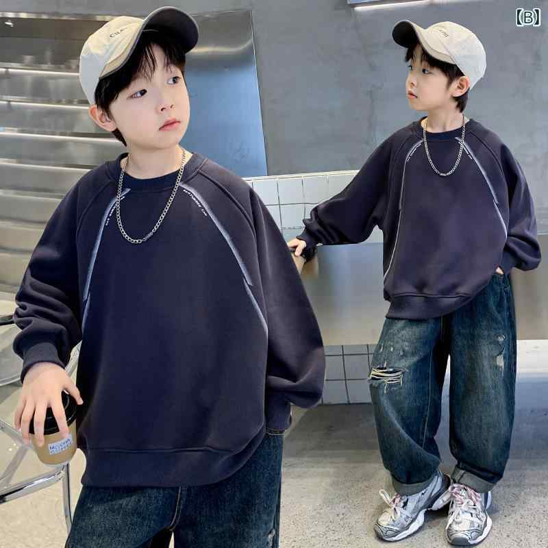 子供服 スウェット キッズ 男の子 長袖 トップス 春秋 中学生 小学生 ボーイズ 普...