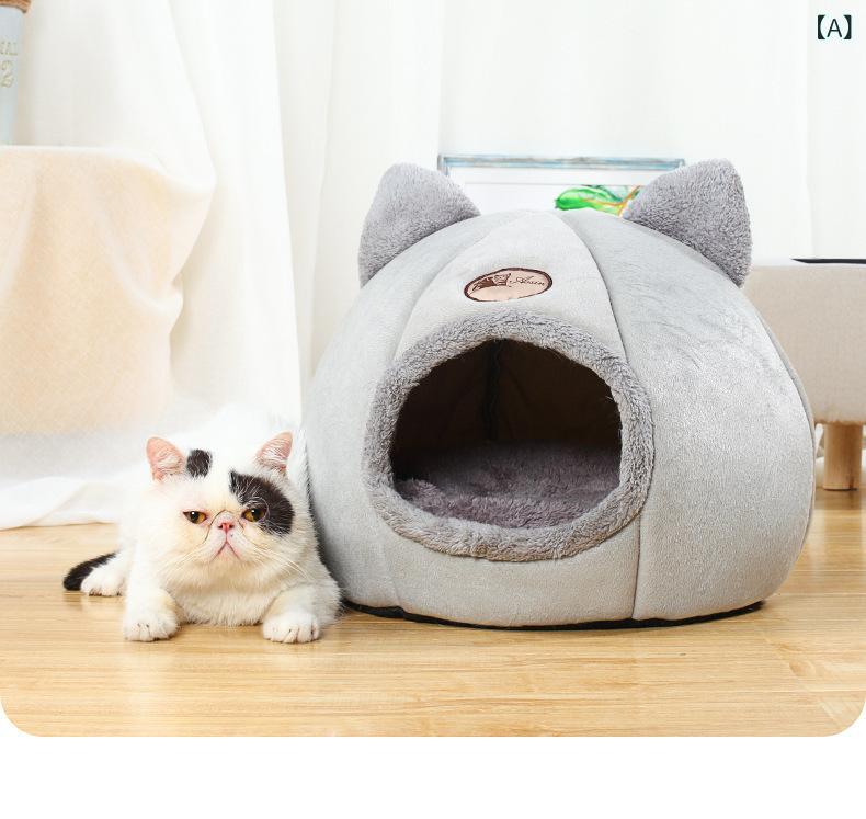 [ "・製品カテゴリ: ペット用ベッド", "・素材: 布", "・対象: 猫", "・種類: ペット用ベッド、ケージ", "・色: グレー", "・サイズ: M(33cm), L(36cm), XL(40cm)"]