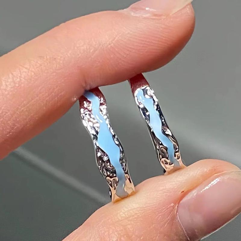 指輪 ペアリング 光る アレルギー対応 フリーサイズ ラッキーアイテム 電気メッキ加工 幾何学型 個性的