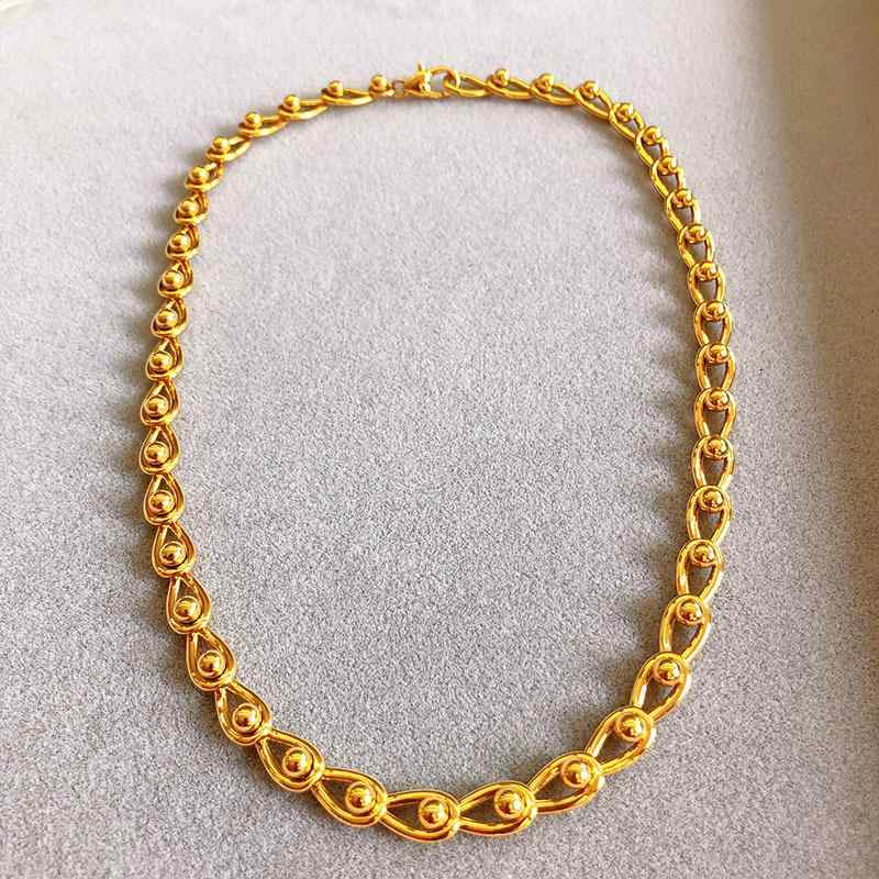 Beads - ネックレス レディース メンズ 18K 電気メッキ加工 ゴールド チェーン 太め 幾何学模様 おしゃれ チョーカー ブレスレット バングル 金 銀