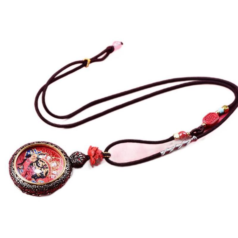 ネックレス レディース メンズ 朱砂 扎基拉姆 嘎乌盒 財神 お守り ペンダント 本命年 ラッキーアイテム