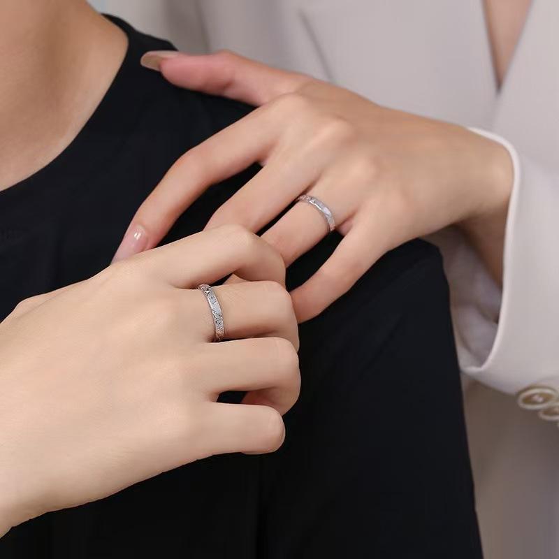 指輪 ペアリング シルバー999 電気メッキ加工 花火 蝶 清新 甘め 幾何学模様 ラッキーアイテム