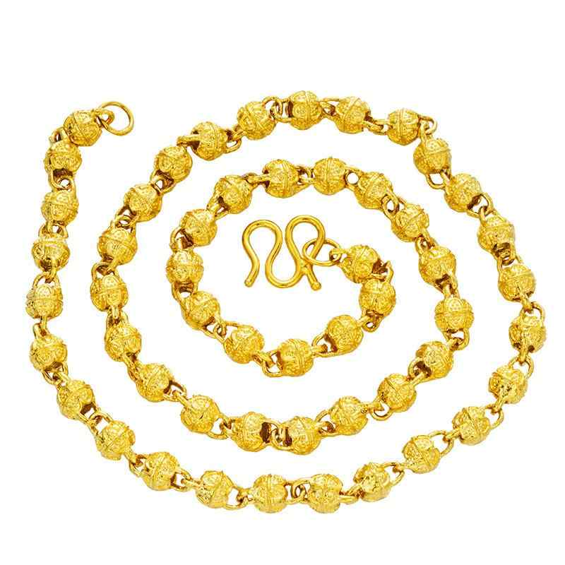 ネックレス メンズ 男性用 24K 電気メッキ加工 龍 ドラゴン ラッキーアイテム ゴールド カラー ボールチェーン 縁起物 アレルギー対応(4.0)