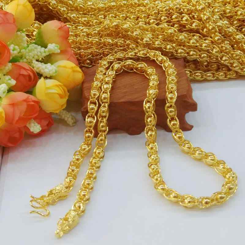 ネックレス メンズ 男性用 ゴールド 電気メッキ加工 仏珠 ラッキーアイテム 和風 縁起物 50cm 60cm 70cm1