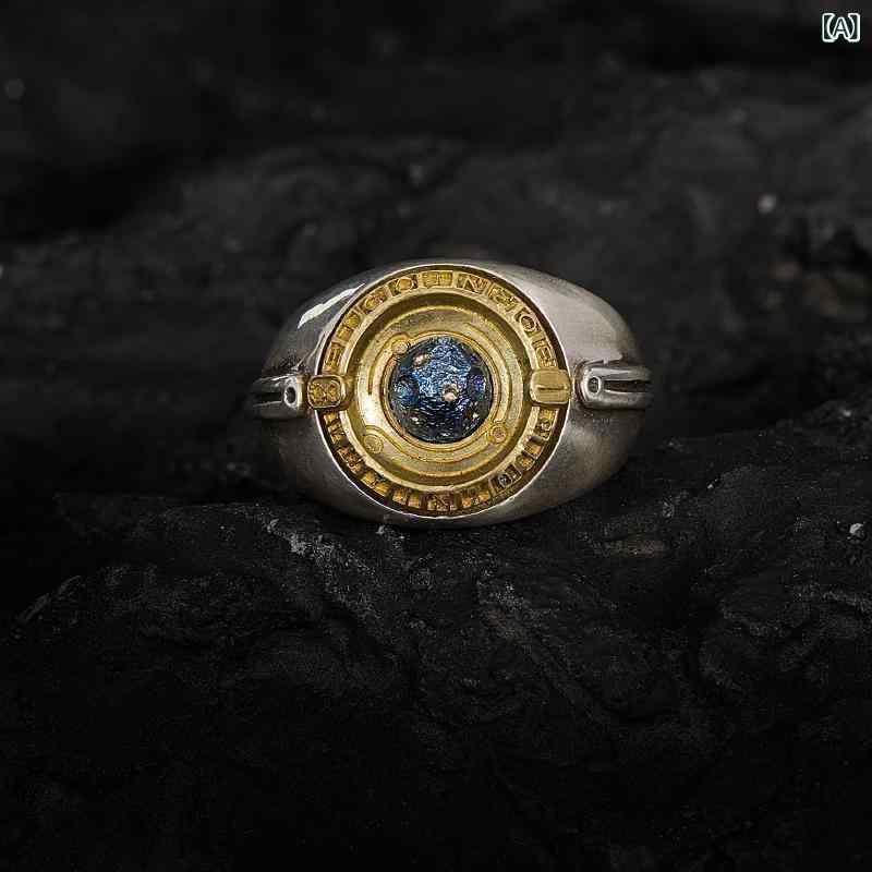 指輪 メンズ 男性用 レトロ 豪華感 シルバー925 プラネット リング