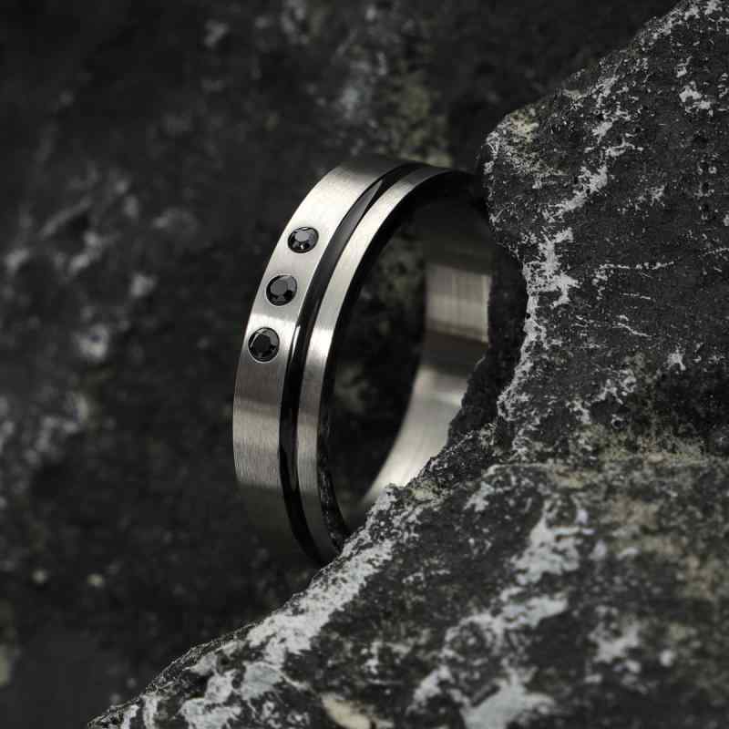 指輪 メンズ 男性用 チタン鋼 リング 幾何学模様 幾何学的 個性的 研磨 普段使い 流行 円形 スタイル 手飾り